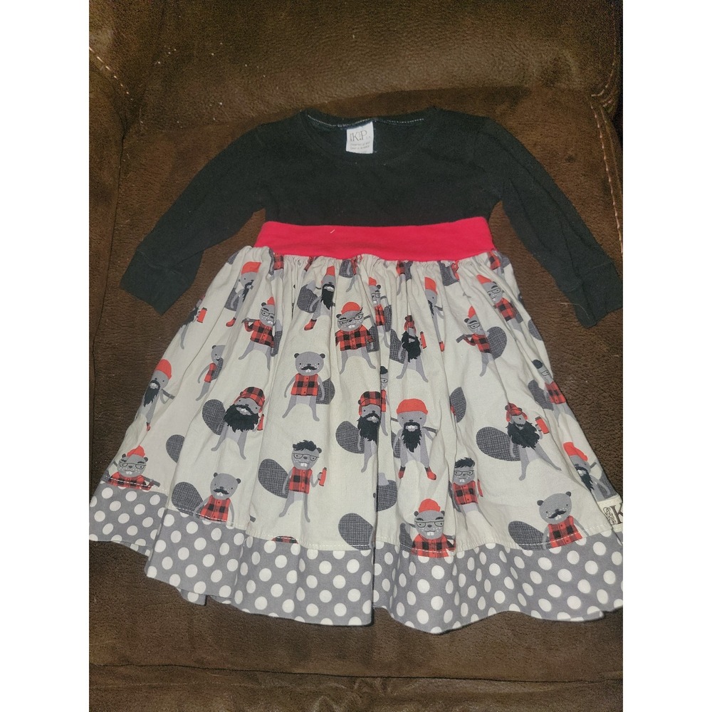 K pea fall beaver lumberjack dress size 24 months